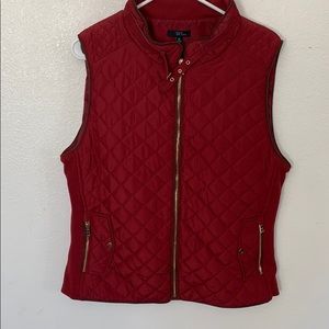 Red puffy vest